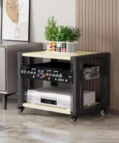 Meuble chaine hifi Rangement Audio Et Vidéo For Bureau À Domicile,Meuble hifi,étagères audio-vidéo,étagère d'armoire de tour multimédia,Support Multimédia Audio Et Vidéo D'angle For TV(D,2-layer)