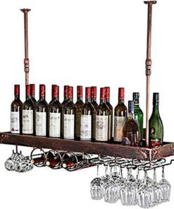 Casiers à vin, casier à vin Suspendu, étagère à vin Flottante, Support de Verre à vin Suspendu rétro, Support de gobelet, casier à vin inversé, Support Mural Suspendu pour Bar, res