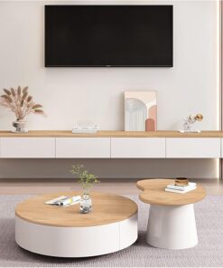 Générique Meuble TV Mural Flottant avec Gestion des câbles et Grand Espace de Rangement, Solution d'économie d'espace pour n'importe Quelle pièce, Noir (140 x 24 x 20 cm)