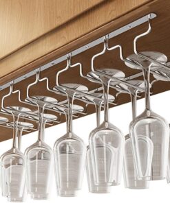 Support à Verres à vin à 6 rangées sous Armoire, Support pour Verres à Pied, pour Le Rangement du Bar à Domicile, Largeur 18 cm