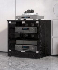 Armoire stéréo en bois pour lecteur CD | Armoire AV moderne pour composants stéréo | Armoire de rangement multimédia stéréo | Armoire de rangement multimédia, rack audio stéréo