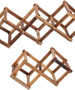 Gatuida Casier à Vin Porte-Bouteilles Créatif et Délicat pour 3 et 5 Bouteilles en Bois Marron 2pcs pour Organiser Vins Bar ou Restaurant