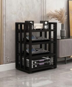 Meuble de Rangement multimédia à 4 Niveaux, Rack HiFi réglable pour Composants Audio, Meuble stéréo Facile à Monter, idéal pour Le Salon, Les Jeux vidéo et Le Studio d'enregistrement.