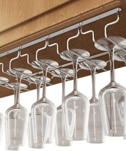 Support pour Verres à vin à Suspendre sous Un Meuble, idéal pour Le Rangement d'un Bar à Domicile, 5 rangées, 22,5 cm de Largeur