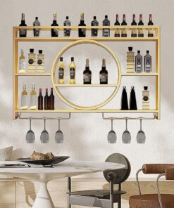 Casier à vin Mural, casier à vin pour armoires, vitrines murales avec Portes en Verre, Table de Bar à Petit-déjeuner Murale pour Bars à Domicile, Salle à Manger, Cuisine (Taille :