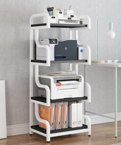 Meuble HiFi Haute capacité, Meuble Rack Audio Ouverte Multicouche, Meuble stéréo avec Conception de Garde-Corps, Meuble Audio Vidéo for la Maison/Le Bureau/Le cinéma(Nero)