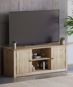 Meuble TV à écran Plat - Étagère à Deux Portes - Panama, Bois Dense, Marron, Dimensions (L*W*H): 120 x 40 x 50 cm