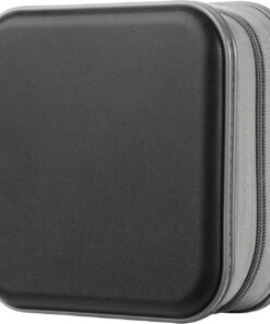 alavisxf XX Étui pour CD, 48 Compartiments en Plastique Rigide pour DVD, Portable, Fermeture éclair, pour Voiture, Maison, Voyage (Noir, 48 capacité)