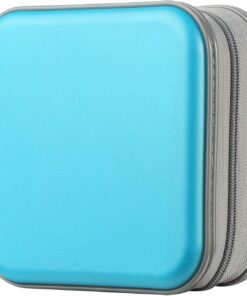 alavisxf xx Range CD, Support de DVD en Plastique Dur de 48 capacités Boîtier de Rangement pour Organisateur de Disque Portable pour Voiture (48 Capacité, Bleu ciel48)