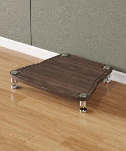 Meuble Hi FI, Meuble Rack Audio Rétro, Meuble Audio Vidéo avec Conception Absorbant Les Chocs, Armoire De Rangement Multimédia, Rack Audio for Stéréo De Divertissement(Walnut,1-Tier)