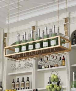 MiroDo Casiers à vin Porte-verres à bouteilles de vin Porte-verres à vin, mural, à l'envers, porte-verres à vin suspendu en fer étagère de décoration de plafond pour bars, restaurants, cu