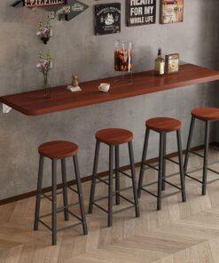 Établi Mural Pliable Flottant avec Support en Fer, Table Peu encombrante pour Salle à Manger, Bureau, Cuisine, Bar, Facile à Installer, idéal pour Les Petits espaces.