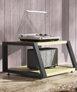 Étagère À Disques,Support Audio,Étagères Rack de Stockage Audio Vidéo,Support de Projecteur pour Support DVD,Rack Stéréo Armoire AV Moderne,Utilisé Dans le Salon,la Salle de Cinéma.(Giallo,60x52x35cm)