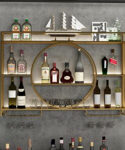 Casiers à vin muraux, casier à Verres à vin, étagères flottantes pour Bar, Support en métal pour Bouteilles et Verres à vin, Grandes étagères flottantes, présentoir pour organisate