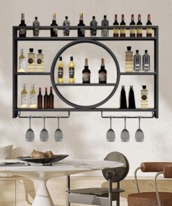 Casier à vin Mural, casier à vin pour armoires, vitrines murales avec Portes en Verre, Table de Bar à Petit-déjeuner Murale pour Bars à Domicile, Salle à Manger, Cuisine (Taille :