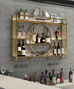 Étagères murales flottantes pour Bouteilles de vin, Organiseur de Cuisine Mural, présentoir Moderne pour Verres à vin et Bouteilles d'alcool, Support de Suspension pour Bar, idéal pour Les a