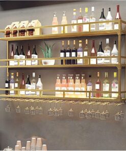 Étagère à vin Murale, étagères flottantes en métal pour Bar, étagère de présentation de Bouteilles d'alcool, étagères flottantes pour Bar, pour Cuisine, Salon, Bar