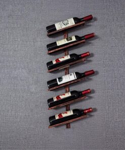 Casier à vin Mural | 2/4/6 Bouteilles | Casier à vin en métal | Salle de Rangement élégante pour Cuisine, Restaurant, Bar ou Cave à vin (Noir)