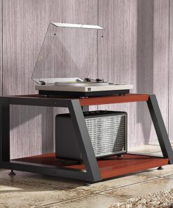 Étagère À Disques,Support Audio,Étagères Rack de Stockage Audio Vidéo,Support de Projecteur pour Support DVD,Rack Stéréo Armoire AV Moderne,Utilisé Dans le Salon,la Salle de Cinéma.(Rosso,60x52x35cm)