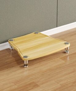 Support Audio Vidéo, Meuble Rack Audio AV, Meuble Hi FI Multimédia Moderne, Meuble Stéréo avec Pied Amortisseur, for La Maison, Bureau, Théâtre(Natural,1 Tier 65x55x10.5cm)