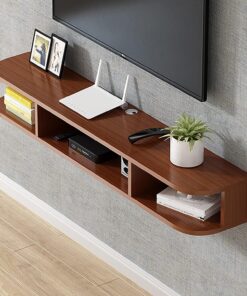 Meuble TV Meuble TV Flottant Meuble TV Flottant Étagère TV Murale Composant d'armoire de Centre de Divertissement pour unité de Stockage Console Audio/vidéo Routeur de boîte de câble