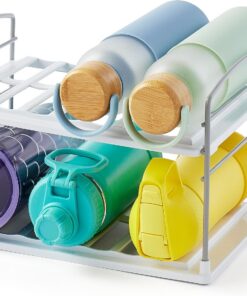 YouCopia UpSpace Organiseur pour bouteille d'eau et tasse de voyage, étagère de rangement réglable pour l'organisation de la cuisine, 2 étagères
