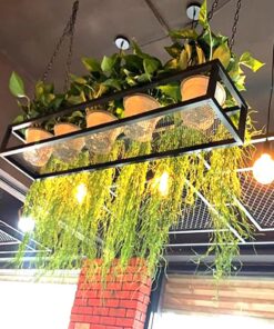 Casier à vin Suspendu au Plafond, étagères flottantes en métal, Support Mural pour Bouteilles de vin, Support de Rangement décoratif Suspendu pour Bar, café, Restaurants (100 x 25 x 15 cm)
