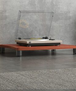 Meuble Hi FI Vidéo, Meuble Rack Audio avec Rangement Ouvert, Meuble Stéréo Multimédia, Coussinets de Pieds Réglables, Cadre en Acier au Carbone Métallique(Brown,1 Tier 60x48x10CM)