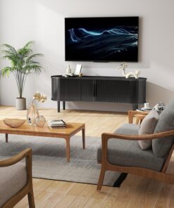 ZXLIHS Meuble TV, Centre de Divertissement MDF pour Salon (Noir)