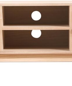 ZXLIHS Meuble TV en Bois avec 2 Portes éère, Meuble TV, Rangement, centres multimédia, Ton Bois Pieds en pin pour Le Salon, 120 × 34 × 46,5 cm