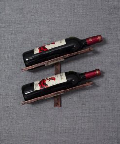 Casier à vin Mural | 2/4/6 Bouteilles | Casier à vin en métal | Salle de Rangement élégante pour Cuisine, Restaurant, Bar ou Cave à vin (Noir)